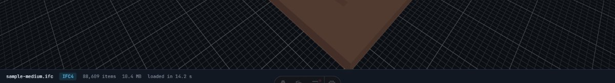 Viewer status bar showing the IFC4 schema badge and the parsed item count